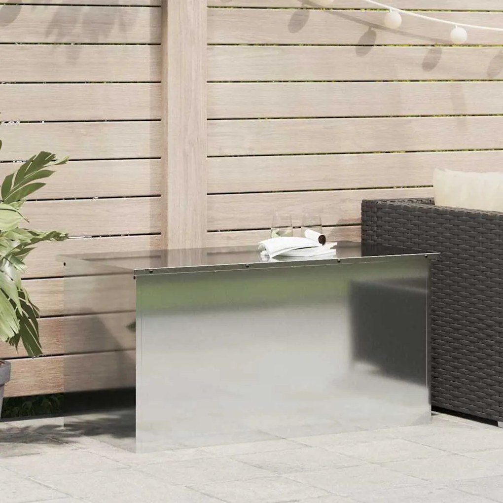 vidaXL Cutie de depozitare exterioară Argintiu 100 x 50,5 x 50 cm Oțel