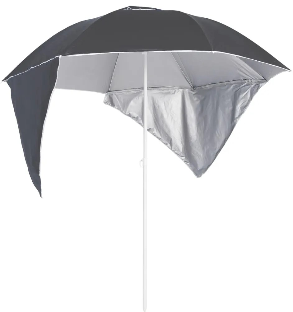 vidaXL Umbrelă de soare de plajă cu pereți laterali, antracit, 215 cm