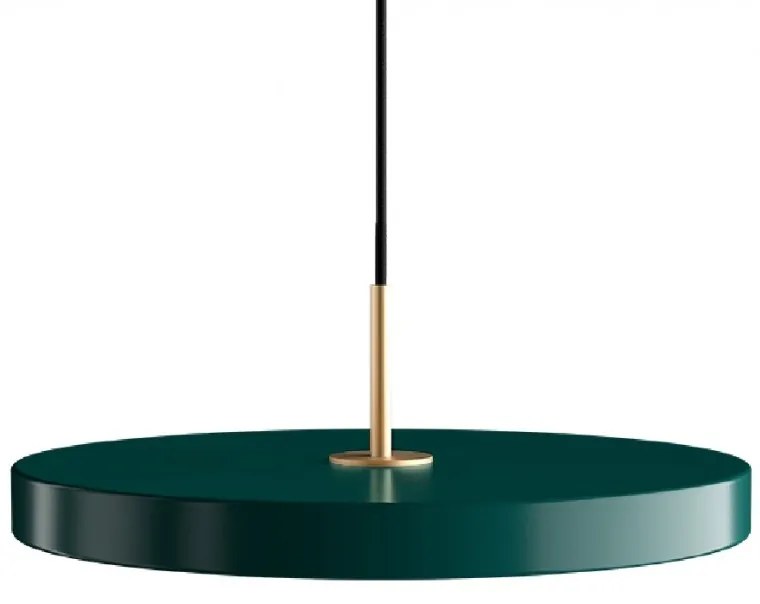 Lustra LED design scandinav Asteria medium - forest green/ auriu