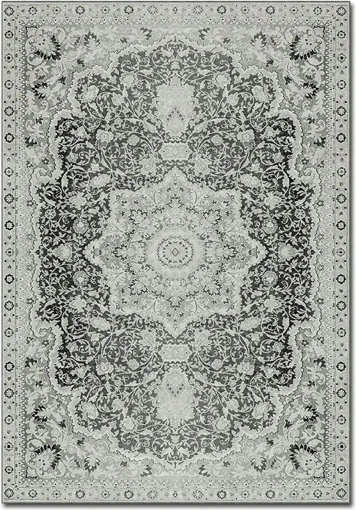 Covor, 160x230 cm, forma dreptunghiulara, material poliester, gri, ASR