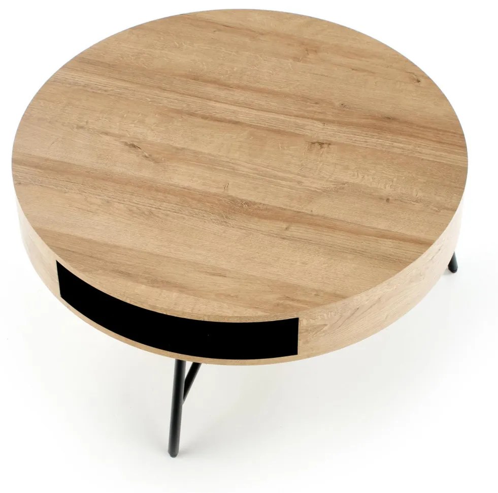 Masa de cafea Camila stejar auriu/negru ø80/h41 cm
