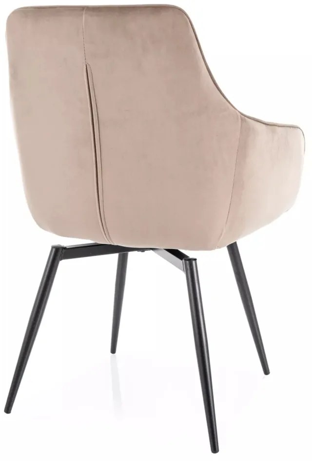 Scaun rotativ Marlo velvet bej inchis/negru Blu40