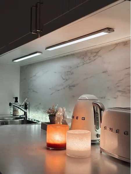 Osram - Lampă LED sub-dulap LINEAR cu senzor, 3,2 W / 3,7 V, 40 cm, gri