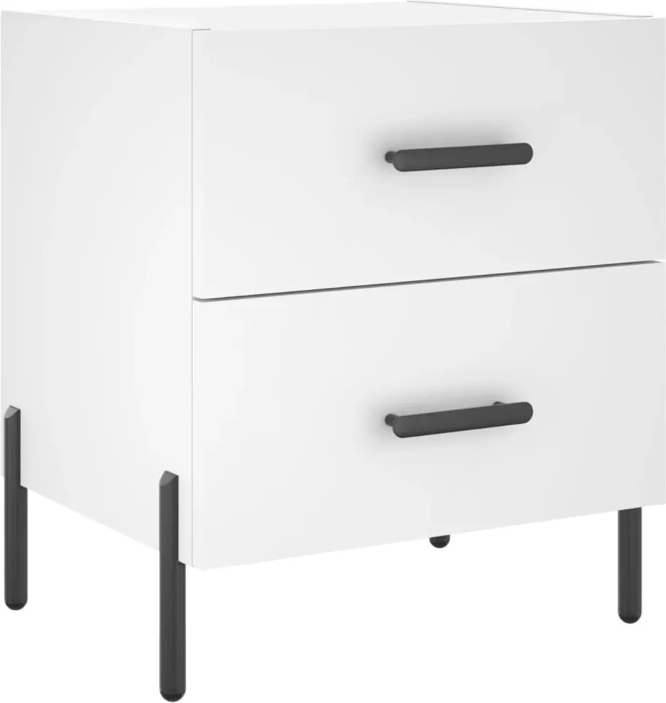vidaXL Noptieră, alb, 40x35x47,5 cm, lemn compozit