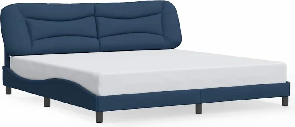 vidaXL Cadru de pat fără saltea, Hvar, albastru, 200x200 cm, textil