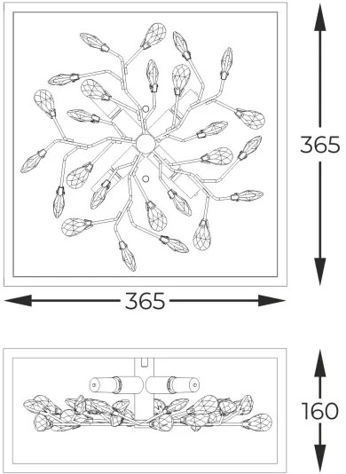 Plafonieră Zuma Line C0578-04A-B5TF SPRING 4xG9/33W/230V negru/auriu