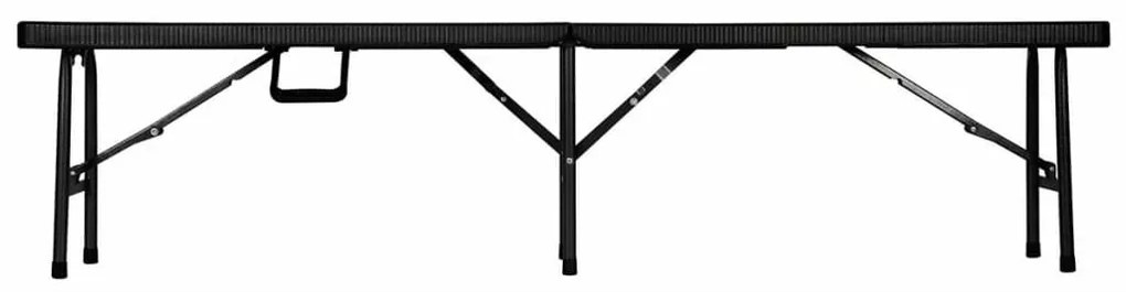 420390 Perel Bancă pliabilă cu model răchită, negru, FP160R