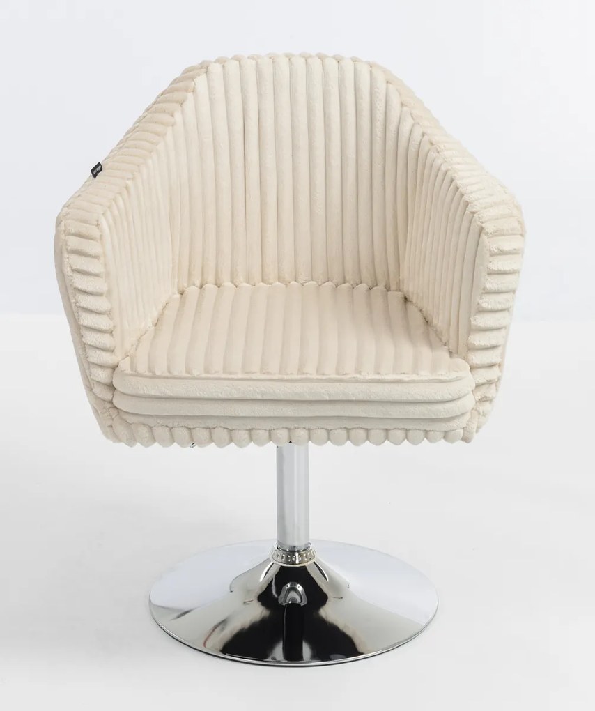 HR832N Scaun Cappuccino Teddy Cord cu Bază Cromata