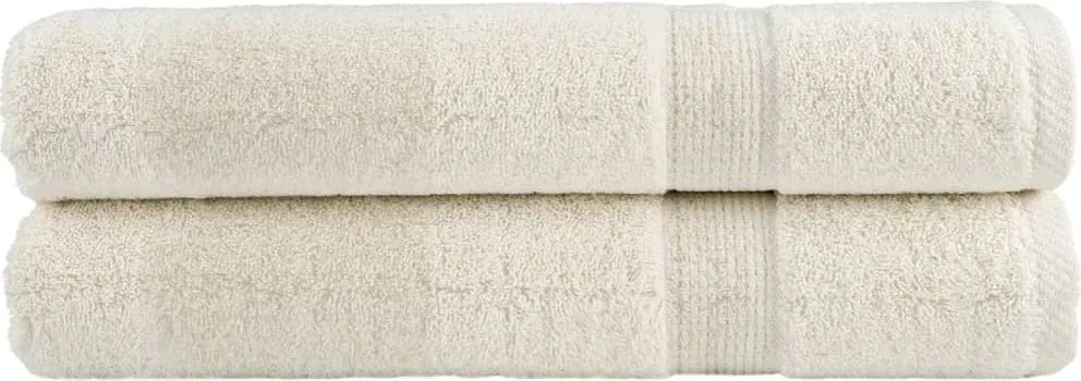 vidaXL Prosoape de saună premium SOLUND 2 buc. crem 80x200 cm 600 gsm