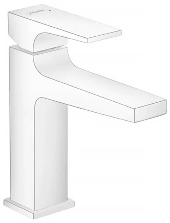 Baterie lavoar Hansgrohe Metropol 110 cu ventil Push-Open alb mat