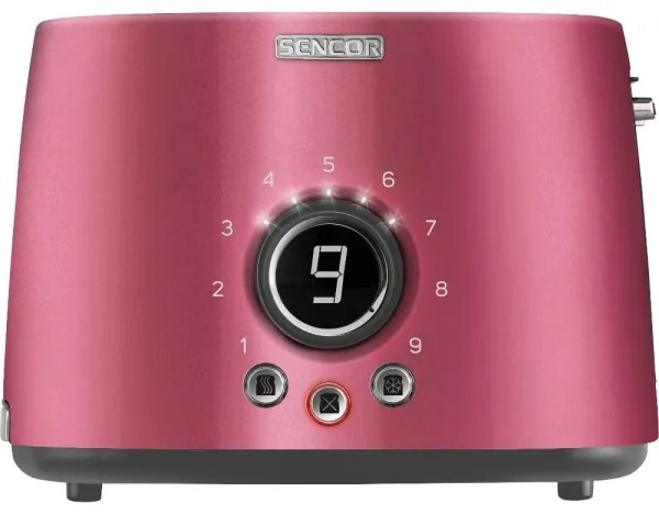 Sencor - Prăjitor de pâine cu 2 fante și suport pentru încălzire, 1000W/230V, roz