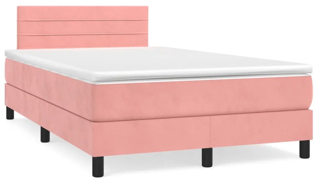 vidaXL Pat box spring cu saltea, negru, 120x190 cm, catifea