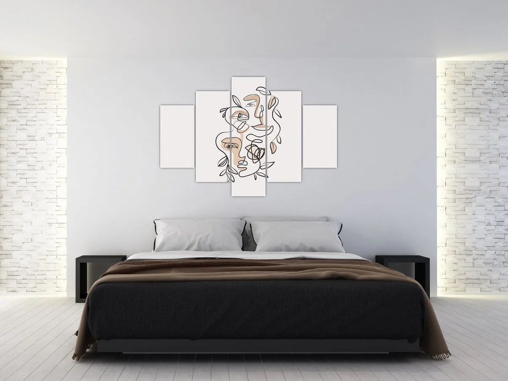Tablou - Line art facials (150x105 cm)