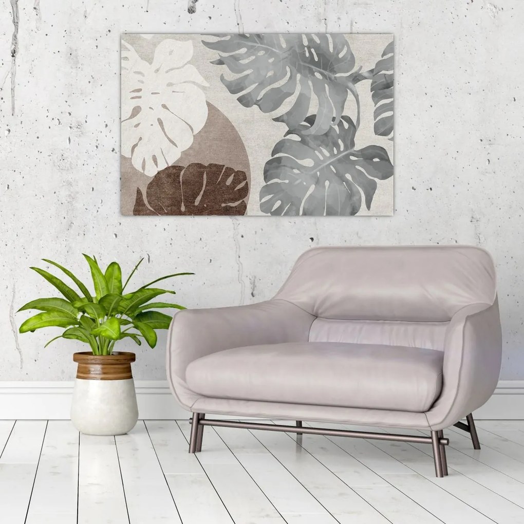 Tablou - Design cu frunze (90x60 cm)