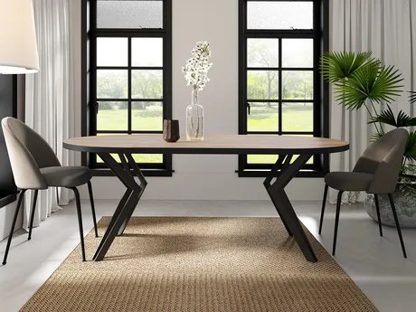 Masă sufragerie extensibilă Relkona (Negru + Marmură bianco) (pentru 2-6 persoane). 1105406