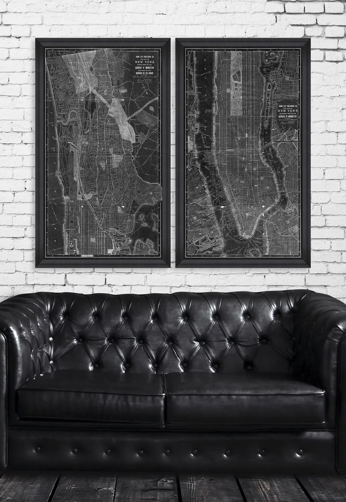 Tablou Framed Art New York Manhattan Map II