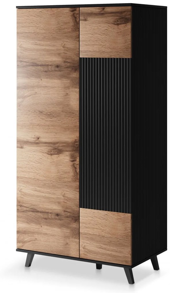 Dulap Random S-1 stejar wotan/negru