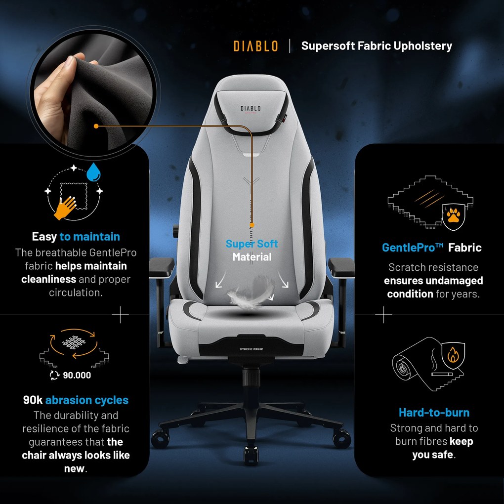 Scaun gaming Diablo X.Eye Prime, Normal Size, Nightwolf Moon