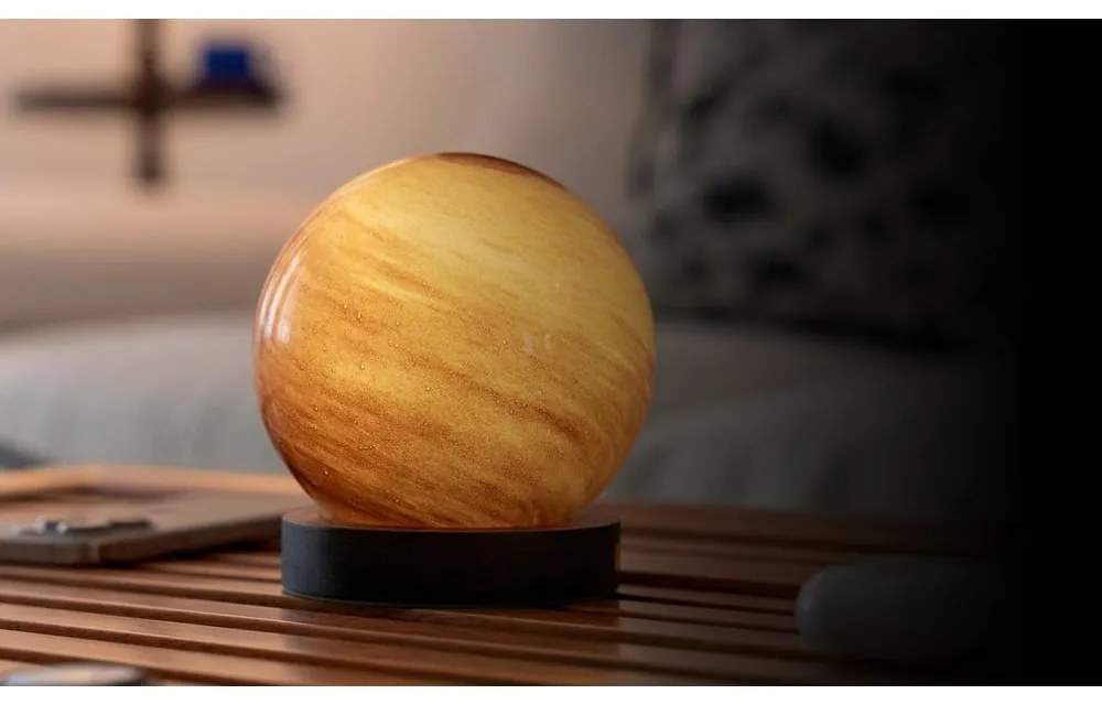 Decorațiune luminoasă maro închis cu USB ø 12 cm Sand Storm – Gingko