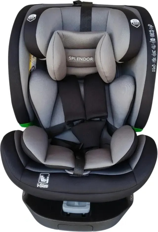 Scaun auto ISOFIX rotatie 360 grade NOVOKIDS Splend'or Edition HD-18, R129 i-Size, 40-150 cm, 0-36 kg, Negru