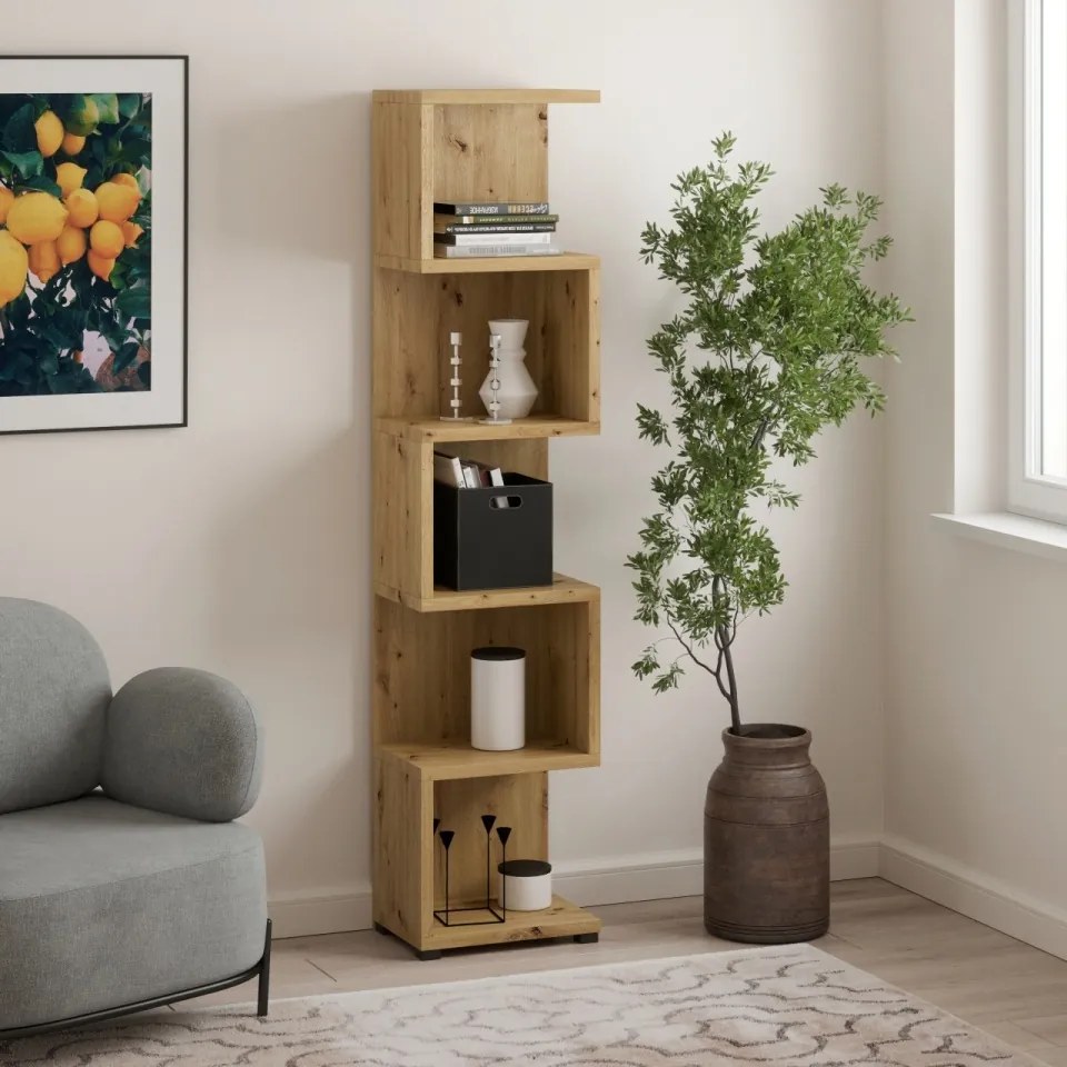 Biblioteca 41.6x184x29.7 cm, Morten, ADRK Furniture (Culoare: Sonoma / Sonoma)