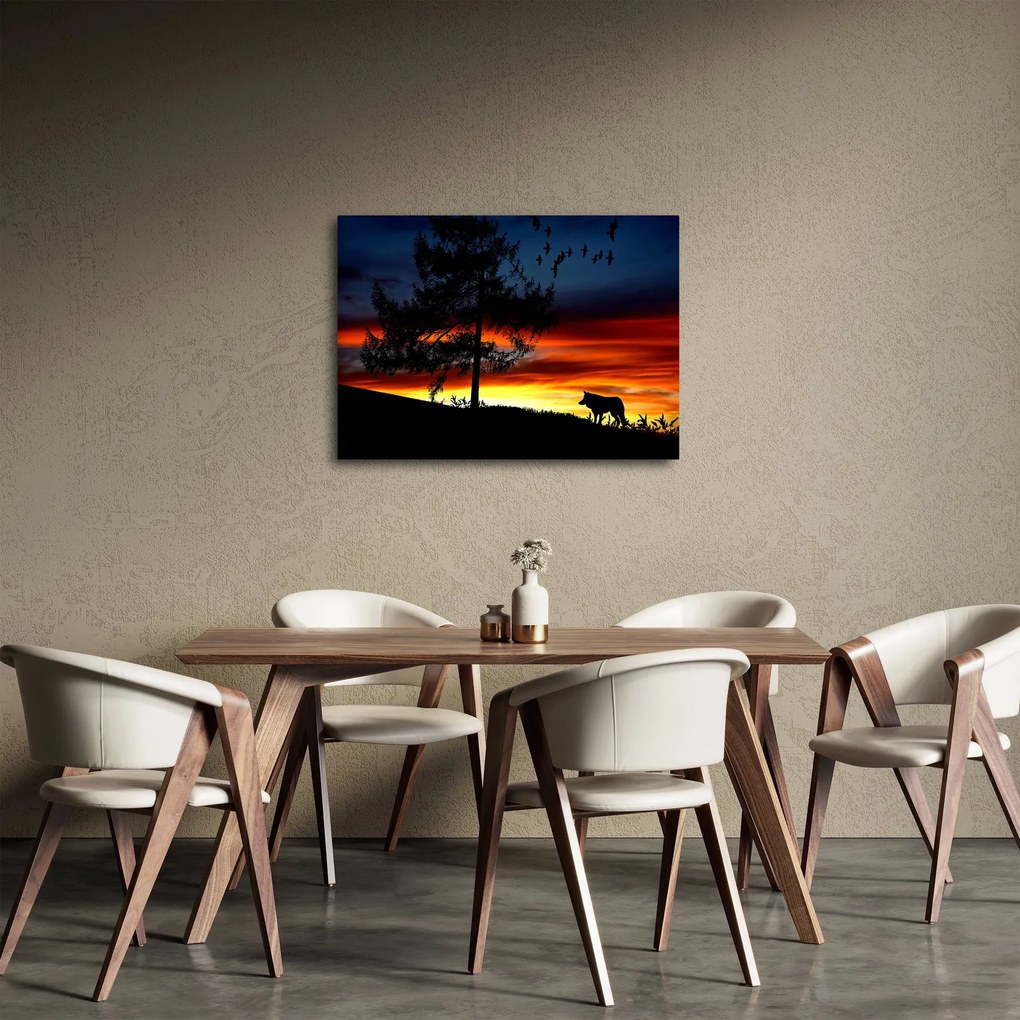 Tablou - Silueta unui lup (70x50 cm)