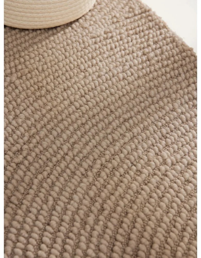 Covor bej țesut manual rotund din lână ø 200 cm Calmio – Hanse Home