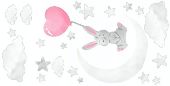 Autocolant drăguț pentru fete Bunny In Love 100 x 200 cm