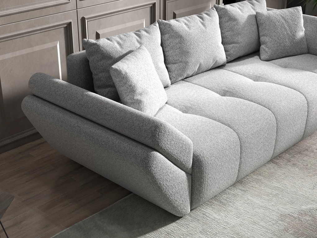 Canapea extensibilă dumonde cu ladă de depozitare si sezut confortabil din spuma high-density, Berlin Euphoria Dove 250x100 cm