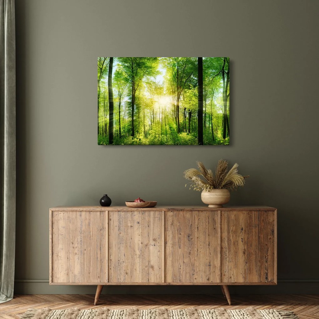Tablou - Răsărit în pădure (90x60 cm)