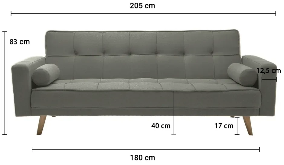 Canapea extensibila gri masliniu NESTOR VELVET