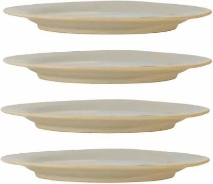 Set 4 farfurii rotunde din ceramică cu homar verde pictat, D21×H2 cm, „Hadden"
