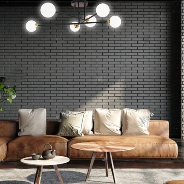 Lustră aplicată Orion DL 7-786/6 SNOWWHITE 6xG9/20W/230V d. 84 cm negru/auriu