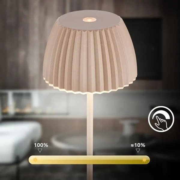 Briloner 7552-011 - Lampă de masă reîncărcabilă pentru exterior, LED cu reglaj al intensității, MINI LED/1,5W/5V IP44