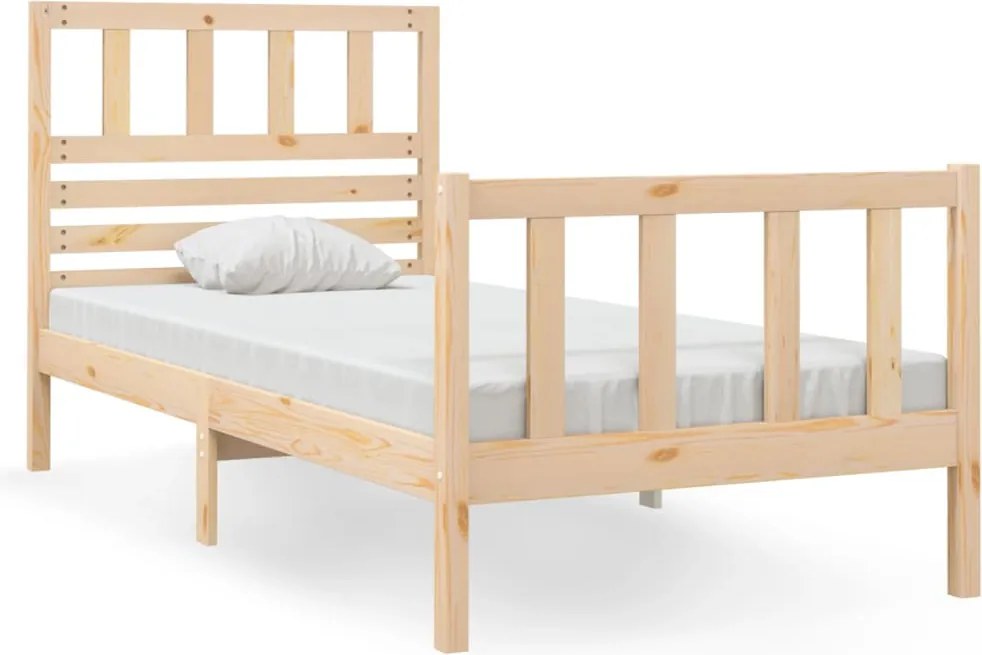 vidaXL Cadru de pat mic single, 75x190 cm, lemn masiv