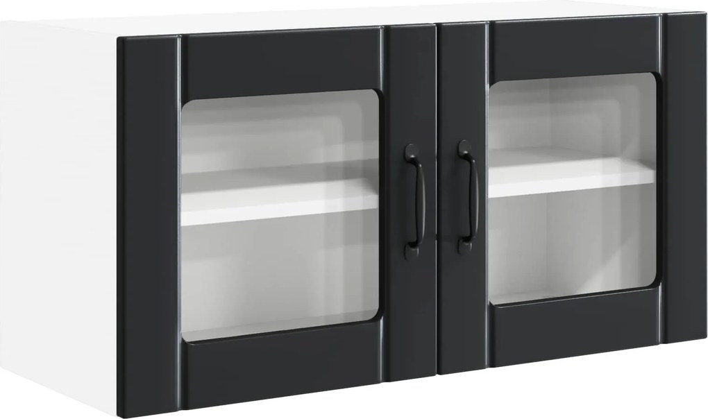 vidaXL Dulap de bucătărie cu raft Negru 80 x 31 x 40 cm Lemn compozit