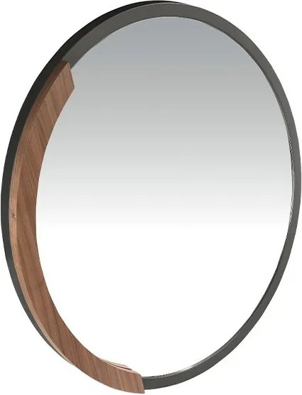 Oglinda decorativa design LUX Round black steel, 80cm