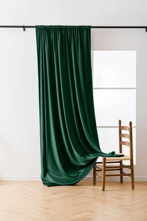 Draperii opace VELVET verde inchis 140x250 cm (2 buc), rejansa