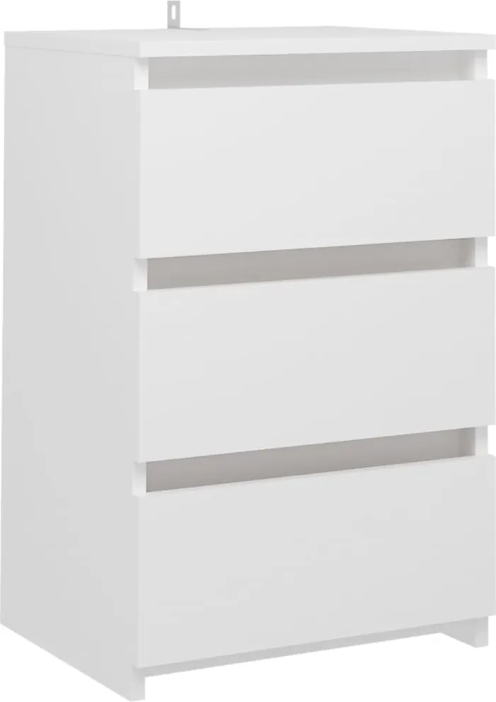 vidaXL Noptieră, alb, 40x35x62,5 cm, lemn compozit