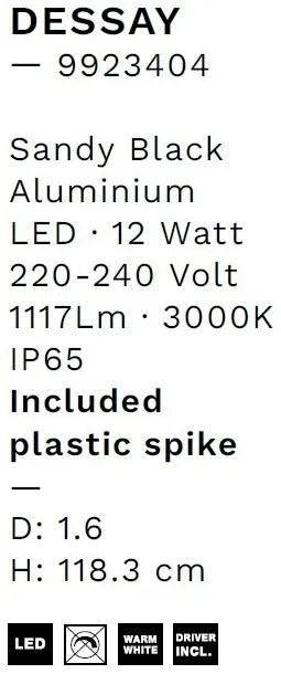 Tarus LED iluminat exterior decorativ IP65 DESSAY H-98cm