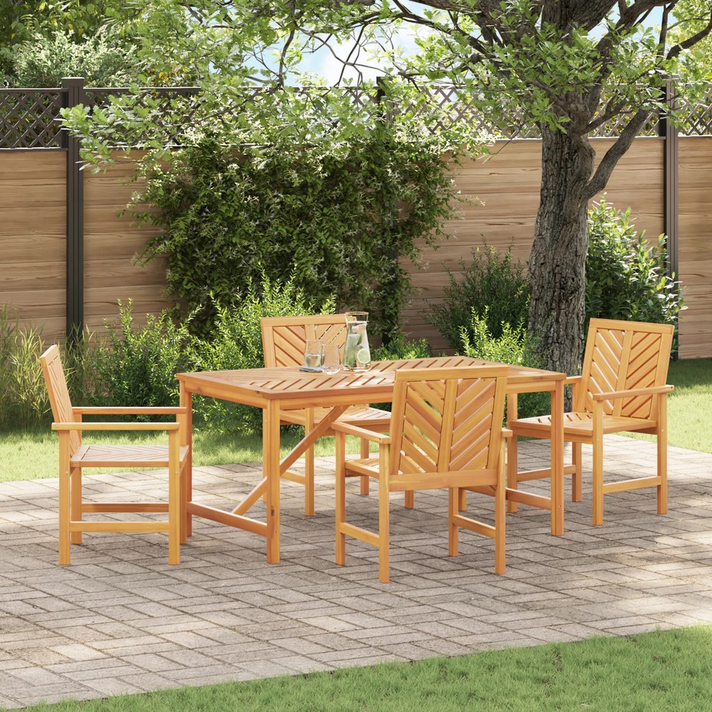 vidaXL Set de masă pentru grădină 5 pcs Maro 150 x 90 x 74 cm