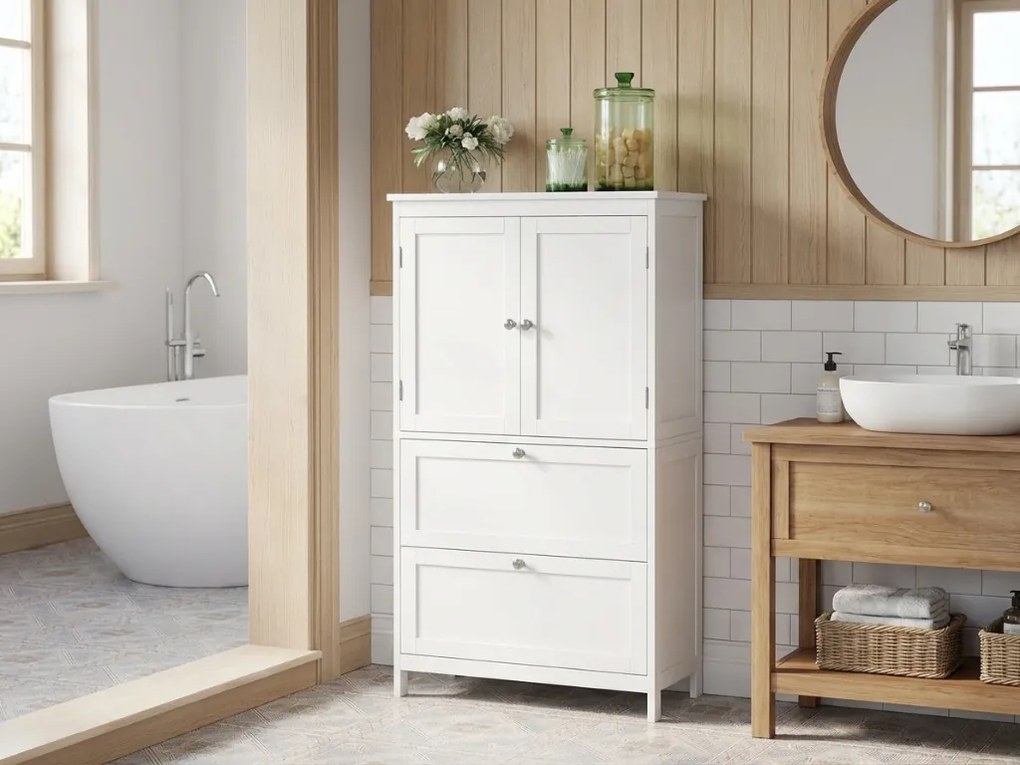 Dulap baie LAVORANO 110x60 cm, albă