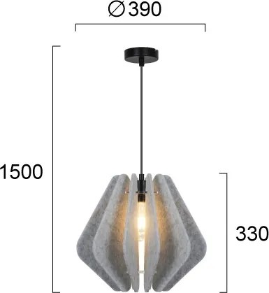 Lustră suspendată pe cablu MARGARET 1xE27/40W/230V gri