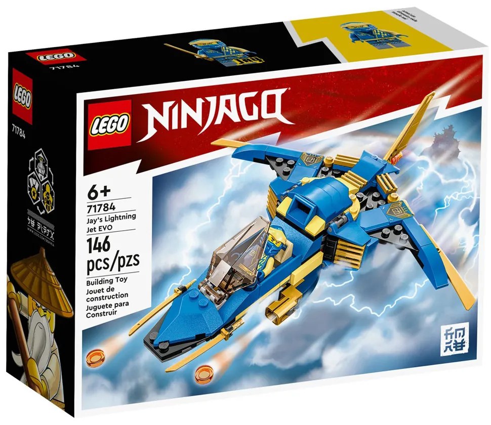 Set de construit LEGO Ninjago, Avionul EVO al lui Jay, 146 piese