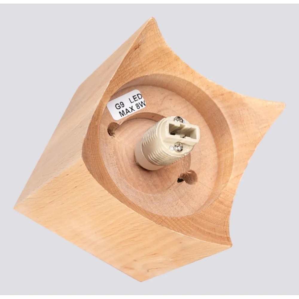 Plafonieră în culoare naturală cu abajur din sticlă 12x12 cm Rayer – Sollux