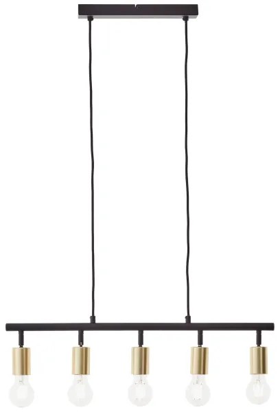 Brilliant - Candelabru suspendat pe cablu 5xE27/28W/230V negru/alamă