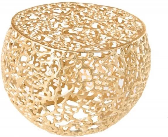 Masuta cu aspect deosebit Leaf 55cm, auriu