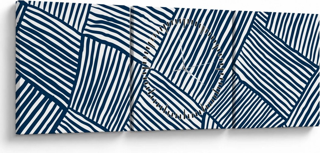 Tablou - linie 3D (cu ceas) (90x30 cm)