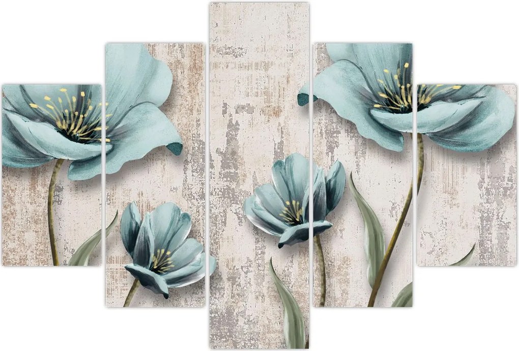 Tablou - Flori texturate (150x105 cm)