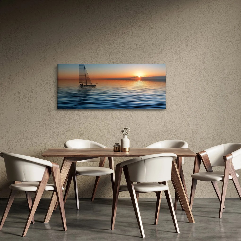 Tablou - Bărci cu vele pe mare (120x50 cm)